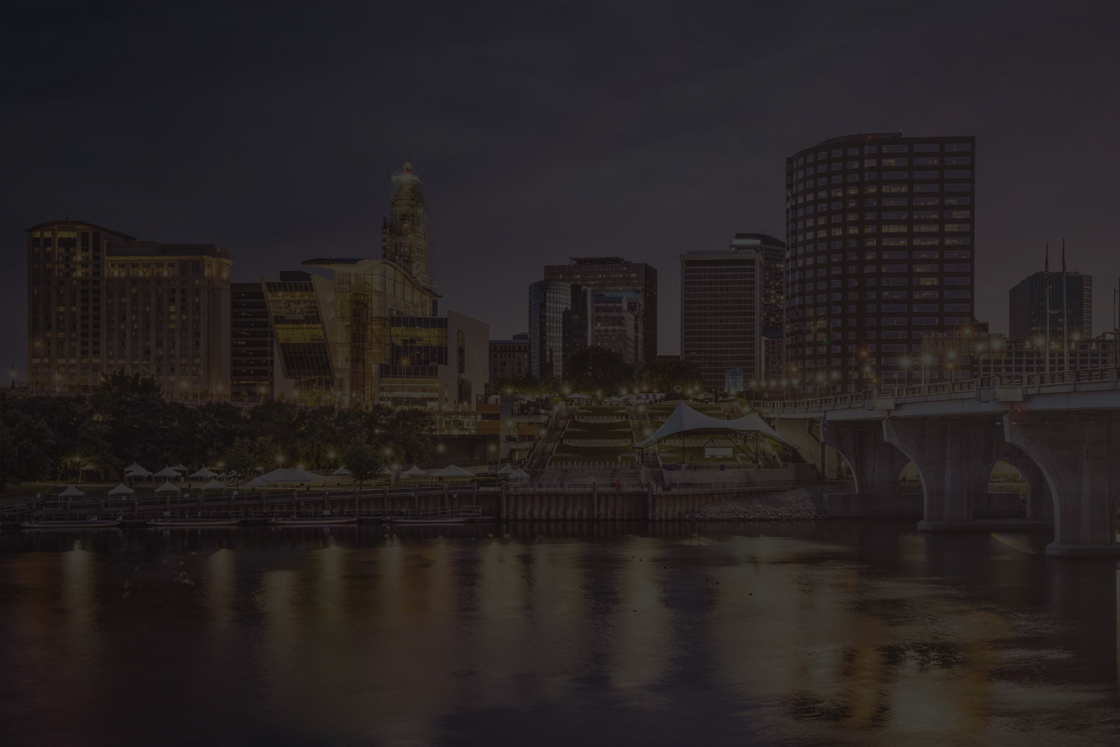 Hartford, Connecticut skyline at dusk